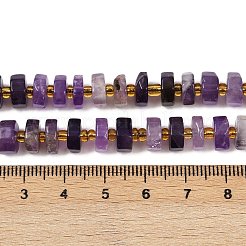 天然石アメジストビーズ連売り  多面カット  ディスク  ヒシビーズ  シードビーズで  8x2.5~4.5mm  穴：1mm  約74~75個/連  15.47~15.55''（39.3~39.5センチメートル）&nbsp;G-F796-A06-01