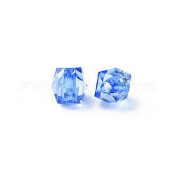 透明なアクリルビーズ  多面カット  正方形  コーンフラワーブルー  5.5x5.5x5.5mm  穴：1.8mm  約4485個/500g&nbsp;MACR-S373-112A-B02