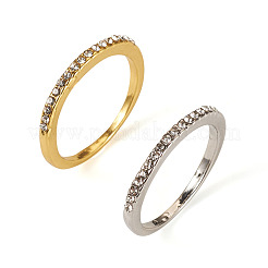 2Pcs 2 Colors Alloy with Crystal Rhinestone Finger Rings&nbsp;RJEW-TADJ0001-01B