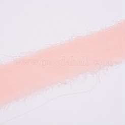 ポリエステルリボン  フリンジシフォンシルクのようなリボン  結婚式の招待状  花束  ギフト包装  桃パフ  1-1/2インチ（38mm）  約5m /ロール&nbsp;OCOR-TAC0001-08F