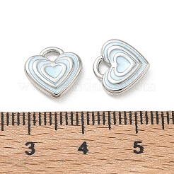 合金エナメルチャーム  ハートチャーム  長持ちメッキ  プラチナ  10.5x11x2.5mm  穴：2x2.5mm&nbsp;FIND-D044-12P-01