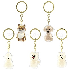 鉄製プラスチックキーホルダー  犬  ペットの毛のメモリアルカプセル  ゴールドカラー  101mm  ペンダント：46x31x23.5mm&nbsp;LS-KEYC-FZC0001-001B-G