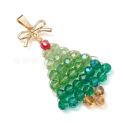 Golden Glass & Alloy Pendants&nbsp;PALLOY-JF02985