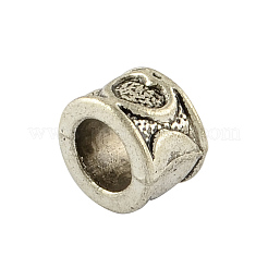 Tibetan Style Alloy Column European Bead Enamel Settings&nbsp;LS-TIBEB-5087-AS-LF
