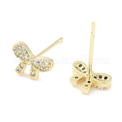Brass Cubic Zirconia Stud Earrings for Women&nbsp;EJEW-S217-B05