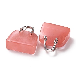 Watermelon Stone Glass Brass Pendants&nbsp;KK-E274-01P-010