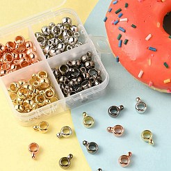 4 色 CCB プラスチックチューブベイル  ループベイル  ロンデルペンダントベイル  ミックスカラー  12x8x5mm  穴：1.8mm  内径：4.8mm  25個/カラー  100pc&nbsp;CCB-YW0001-12A
