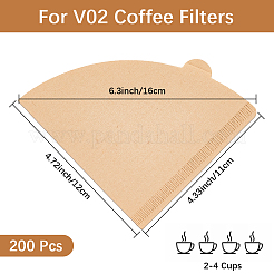100個の紙コーヒーフィルター  ファン  モカシン  120x110x0.3mm&nbsp;FIND-WH20007-39A