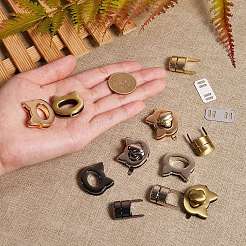 8セット4スタイル亜鉛合金バッグツイストロックアクセサリー  ハンドバッグターンロック  猫  ミックスカラー  25x28x24mm  2セット / カラー&nbsp;AJEW-SZ0001-48