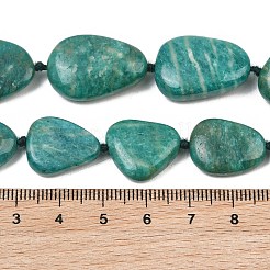 天然石アマゾナイトビーズ連売り  フラットティアドロップ  15~34x13~18x3~9mm  穴：1mm  約13~22個/連  15.75~16.54''（40~42センチメートル）&nbsp;GG-CBA3D9B-09