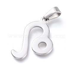 変色しない304ステンレススチールペンダント  星座/星座  ステンレス鋼色  レオ  31x25x1.5mm  穴：10x4mm&nbsp;STAS-L210-06D-P