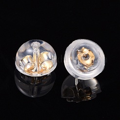 925スターリングシルバーピアスキャッチ  18KGP本金メッキ  5x4mm  穴：0.6mm&nbsp;STER-E062-01G