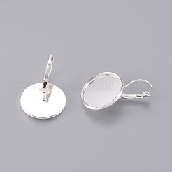 Brass Leverback Earring Settings&nbsp;KK-C1244-20mm-S-FF