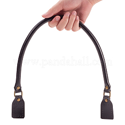 レザーバッグハンドル  バッグストラップ用交換アクセサリー用  ブラック  598x11x3mm&nbsp;FIND-WH0043-73
