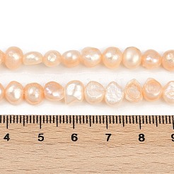 天然養殖淡水パールビーズ連売り  研磨両側  グレード2 A  桃パフ  6~7mm  穴：0.6mm  約56個/連  13.39~13.54''（34~34.4センチメートル）&nbsp;PEAR-P064-19H-02C