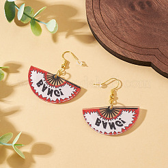 1 Pairs Acrylic Fan Dangle Earrings&nbsp;EJEW-TADJ0001-01