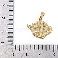 Brass Enamel Pendants&nbsp;KK-P332-01A-G