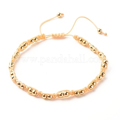 Round Brass Braided Bead Bracelet&nbsp;BJEW-JB07855
