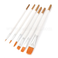 アートペイントブラシ  アクリル画用水彩油ガッシュ  ホワイト  17.5~21.5x0.5~1.8cm  6個/セット&nbsp;TOOL-I010-03