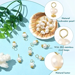 20Pcs Natural Cultured Freshwater Pearl Potato Charms&nbsp;PALLOY-YW00087