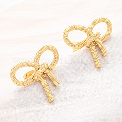 Rack Plating Brass Bowknot Stud Earrings for Women&nbsp;EJEW-F308-02G