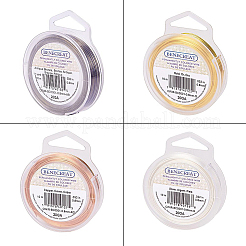 4 Colors Round Copper Wire for Jewelry Making&nbsp;CWIR-BC0002-02