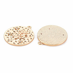 Brass Micro Pave Clear Cubic Zirconia Pendants&nbsp;KK-S364-170
