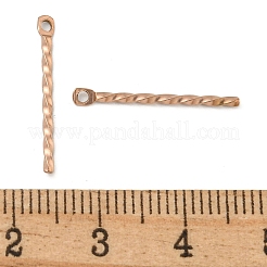 イオンプレーティング（IP）304ステンレスペンダント  ローズゴールド  20x2x1.2mm  穴：1mm&nbsp;STAS-Q323-03C-RG