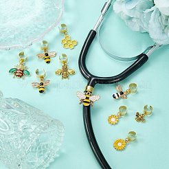 合金エナメル聴診器ペンダント装飾10個  304ステンレススチール製金具付き  ミックスカラー  20~30mm&nbsp;HJEW-SW00243