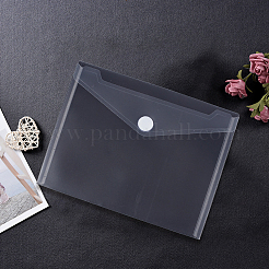 スナップ付きPPプラスチックカード収納バッグ12個  紙カードホルダー用  長方形  透明  22.8x18cm&nbsp;ABAG-SP0001-39