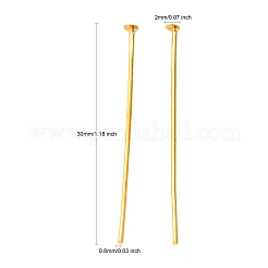 鉄平頭ピン  カドミウムフリー＆ニッケルフリー＆鉛フリー  ゴールドカラー  30x0.75~0.8mm  20ゲージ  約336個/50g  ヘッド：2mm&nbsp;X-NHPG30mm