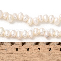 天然養殖淡水パールビーズ連売り  トップ掘削  ライス  グレード5 A  古いレース  5~5.5mm  穴：0.5mm  約37個/連  7.09インチ（18cm）&nbsp;PEAR-A006-26