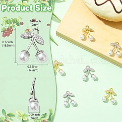 6Pcs 2 Colors Brass Micro Pave Clear Cubic Zirconia Pendants&nbsp;KK-CJ0003-19
