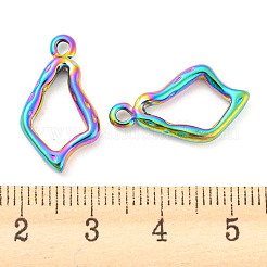 304ステンレスペンダント  ティアドロップチャーム  虹色  21x12x2.5mm  穴：1.8mm&nbsp;STAS-I202-22RC