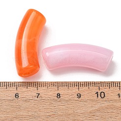 ツートンカラーの天然石風アクリルビーズ  カーブチューブ  ミックスカラー  35x11mm  穴：4mm  約150個/500g&nbsp;AC-CBA7B05-21