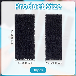 長方形活性炭フィルターメディアパッド30個  水槽用スポンジフォームシート  ブラック  70x30x25mm&nbsp;AJEW-OC0014-92