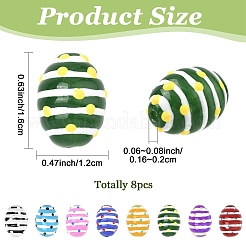 8Pcs 8 Colors Glass Imitation Jade Beads&nbsp;GLAA-YW0005-72