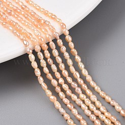 天然養殖淡水パールビーズ連売り  ライス  ミックスカラー  2.5~4.5x1.5~2.5mm  穴：0.5mm  約79~81個/連  13.78インチ（35cm）&nbsp;PEAR-N012-02H-03