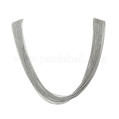 女性用304ステンレススチール製マルチ連ネックレス  ステンレス鋼色  35.43インチ（90cm）&nbsp;NJEW-D326-01P