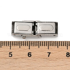 304ステンレススチール時計バンド留め金  長方形  滑らかな表面  ステンレス鋼色  24.5x10x6mm  穴：6x3mm&nbsp;STAS-U055-01A-P