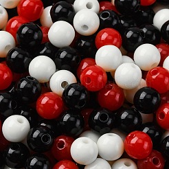 不透明なアクリルビーズ  ラウンド  レッド  5~5.5x5.5~5.8x5.5~5.8mm  穴：1.5mm&nbsp;SACR-Q004-01D