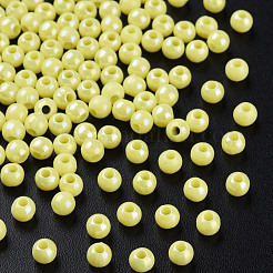 不透明なアクリルビーズ  ABカラー  ラウンド  ミックスカラー  4x3.5mm  穴：1.6mm  約15000個/500g&nbsp;MACR-S371-11-I