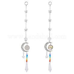 2Pcs Glass Butterfly & Cone Hanging Suncatchers&nbsp;HJEW-TADJ0021