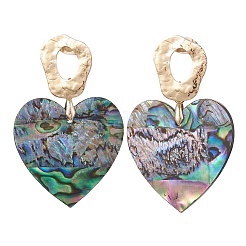 Natural Paua Shell/Abalone Shell Dangle Stud Earrings&nbsp;EJEW-JE06945