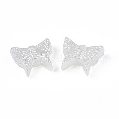 ABSプラスチックパール調ビーズ  蝶  乳白色  8x10x3mm  穴：1.5mm  約148個/20g&nbsp;X1-OACR-N008-113