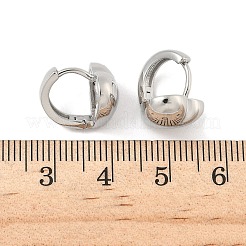 真鍮製フープピアス  ハート  プラチナメッキ  11.5x14x13mm&nbsp;EJEW-D320-18P