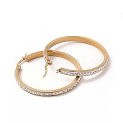 Clear Cubic Zirconia Big Hoop Earrings&nbsp;EJEW-C011-06G