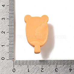 不透明樹脂模造食品デコデンカボション  クマパン  オレンジ  28x17.5x10mm&nbsp;X-CRES-A058-01E
