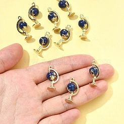 10Pcs Light Gold Plated Alloy Enamel Pendants&nbsp;ENAM-FS0003-10