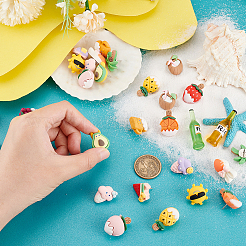 Summer Theme Opaque Resin Map Pins&nbsp;AJEW-AB00061